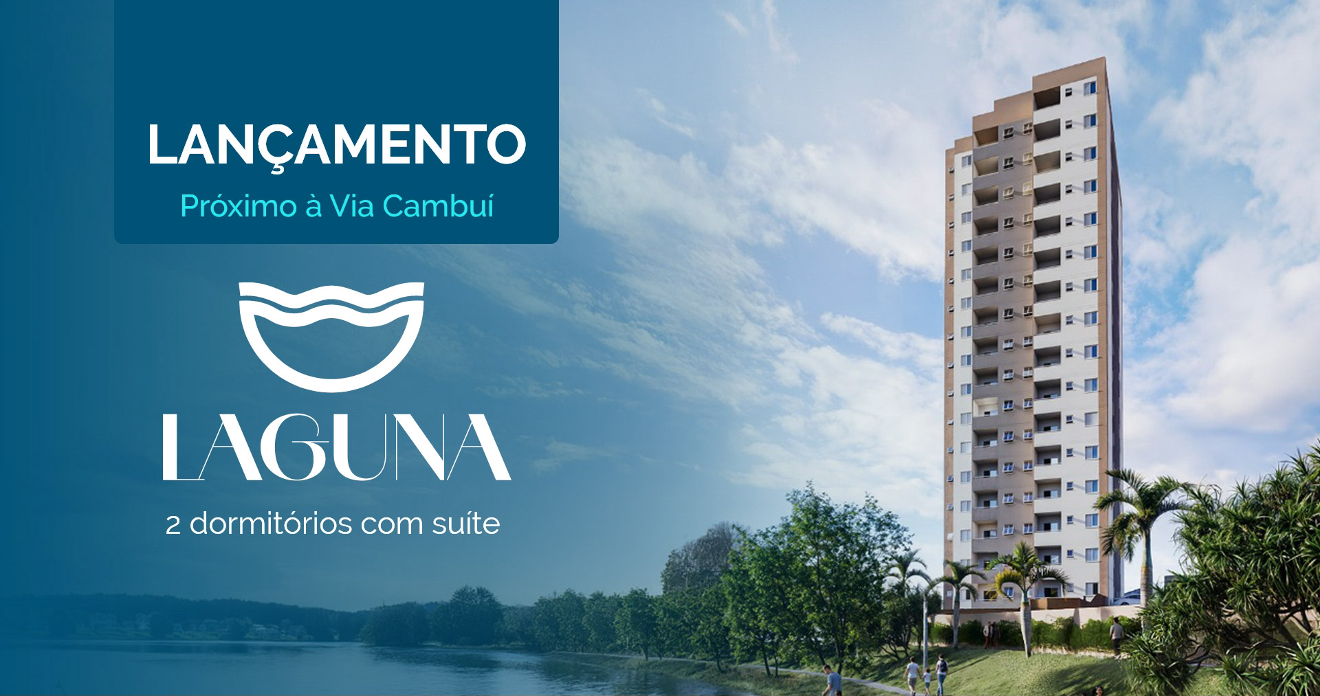Lançamento Laguna, 2 dormitórios com suíte. Próximo a Vila Cambuí.